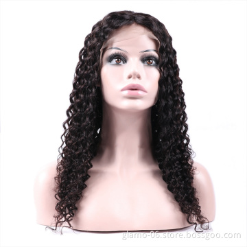 HD Swiss Lace Full Virgin Brazilian Human Hair Wigs Deep Curly Water Wave HD Lace Front Closure Wig for Black Women